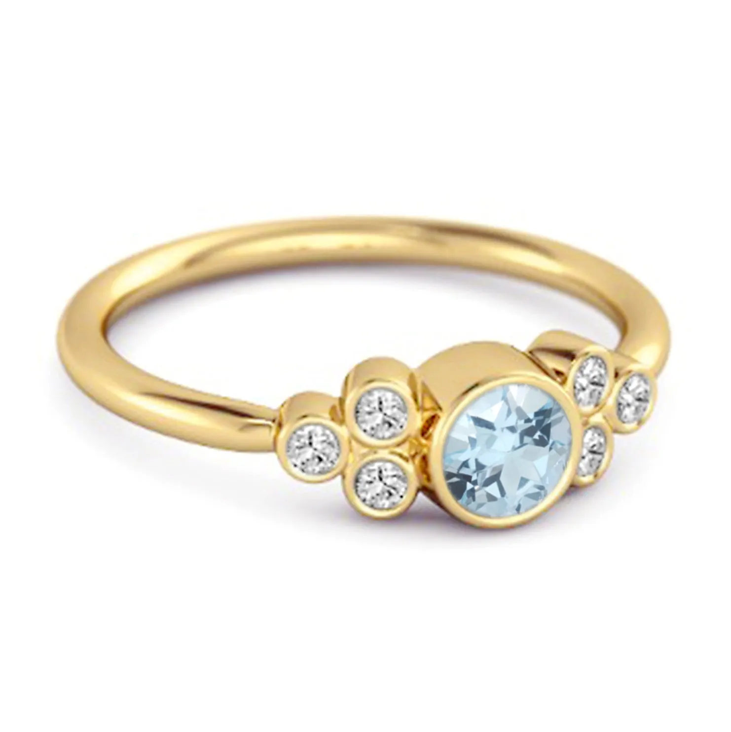 Bezel Set Blue Topaz 925 Sterling Silver Boho Ring