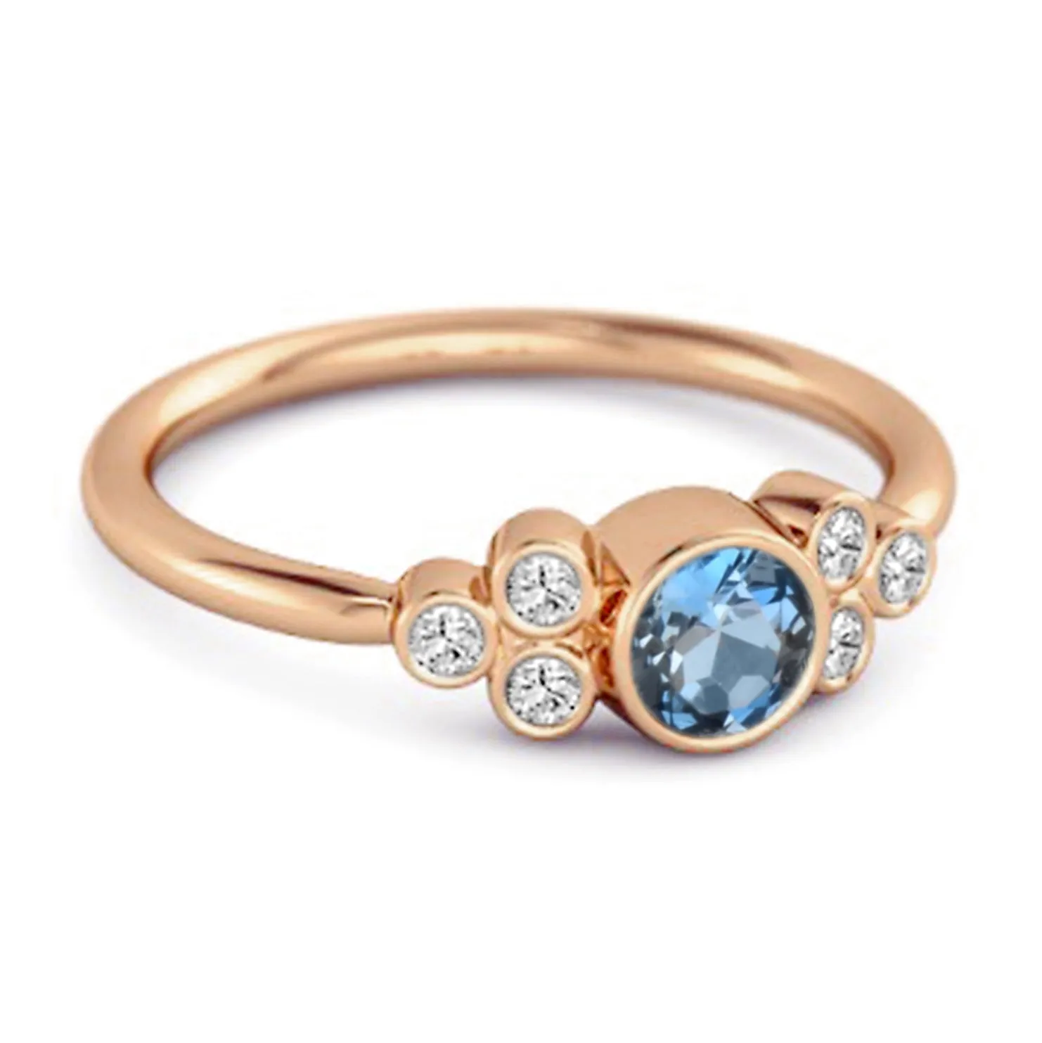 Bezel Set London Blue Topaz 925 Sterling Silver Boho Ring