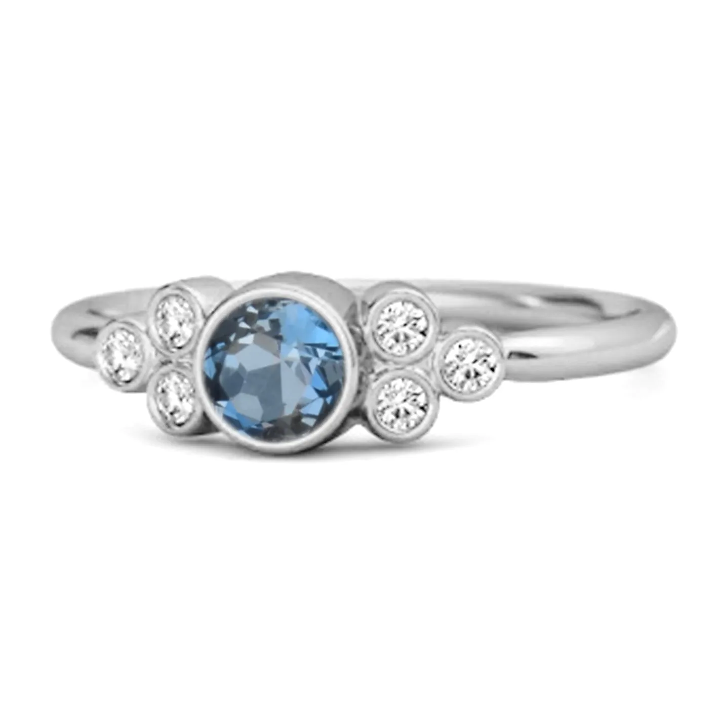 Bezel Set London Blue Topaz 925 Sterling Silver Boho Ring