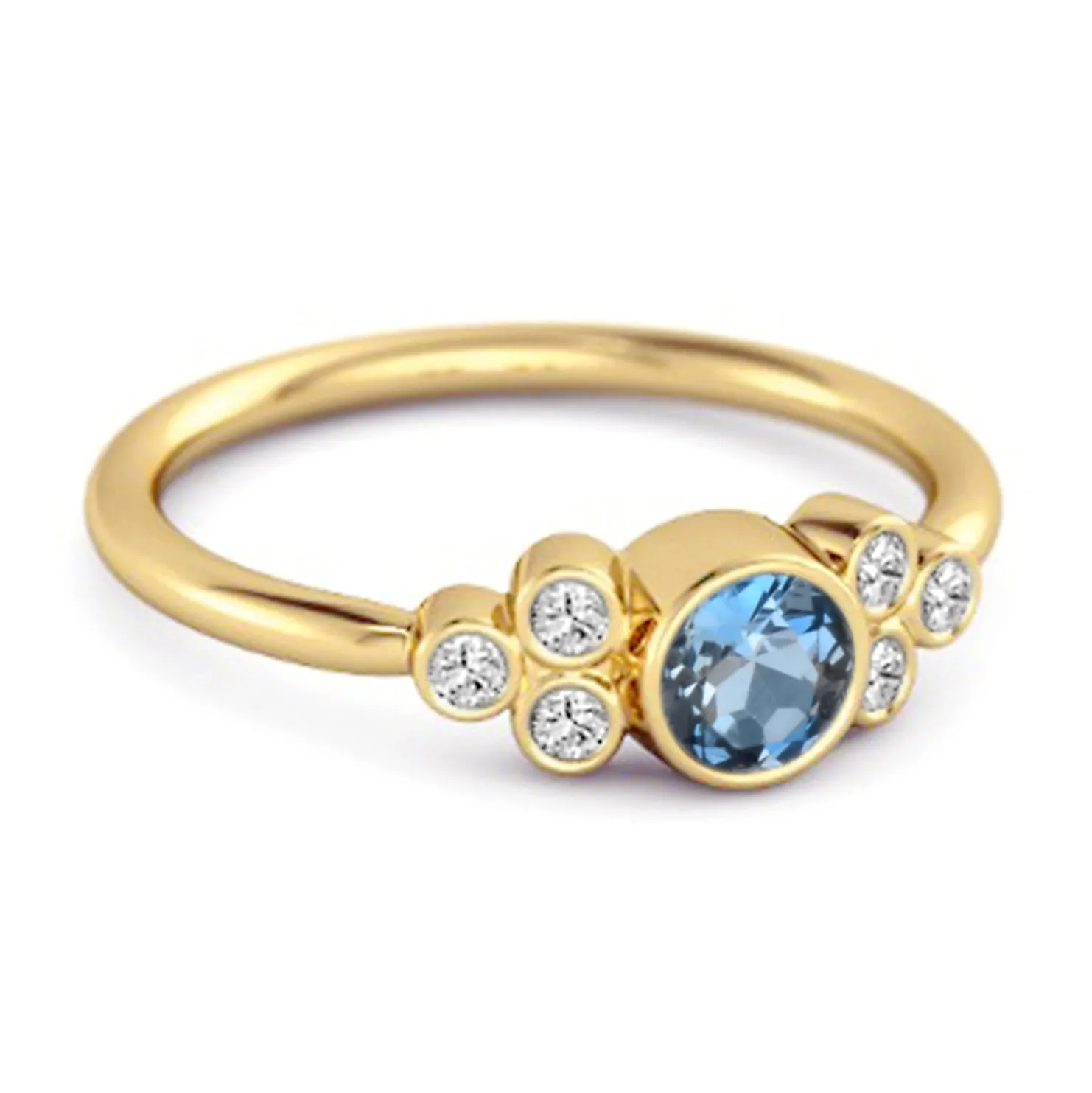 Bezel Set London Blue Topaz 925 Sterling Silver Boho Ring