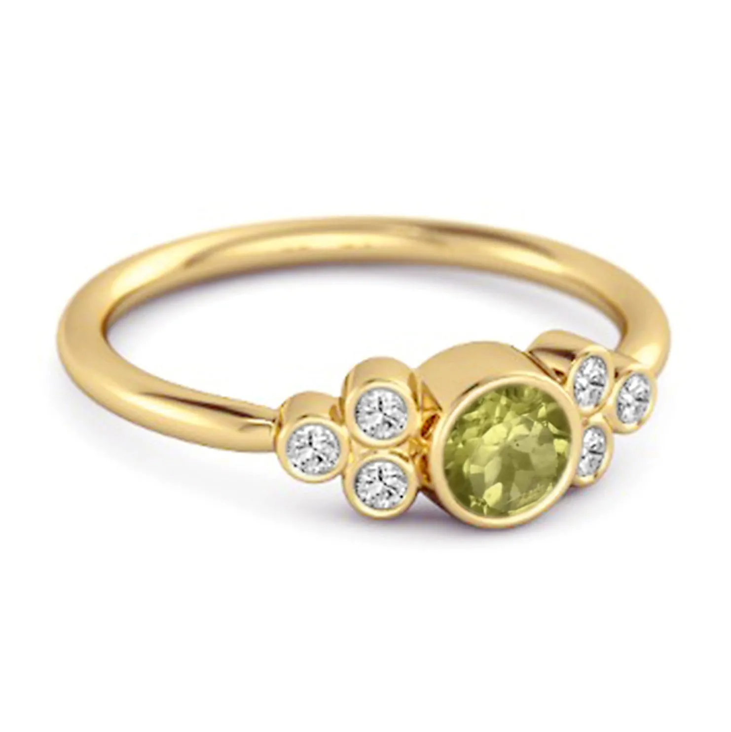 Bezel Set Peridot 925 Sterling Silver Boho Ring