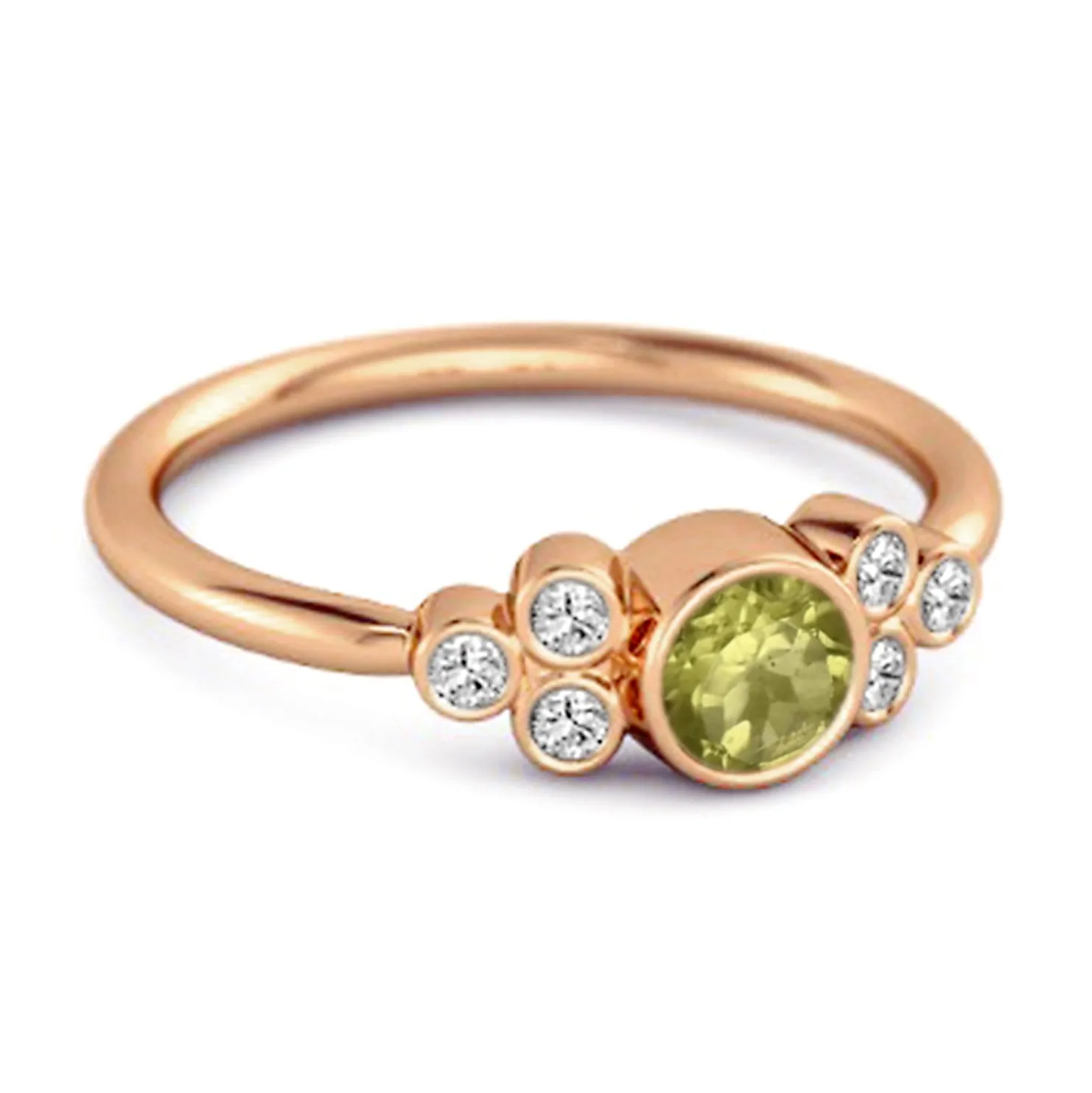 Bezel Set Peridot 925 Sterling Silver Boho Ring