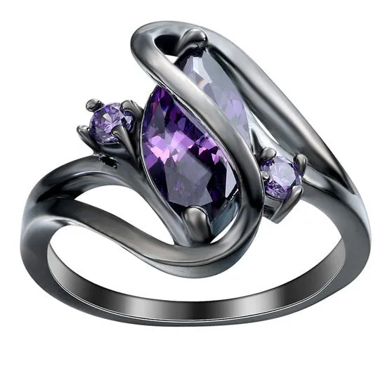 Black Cubic Zircona Ring