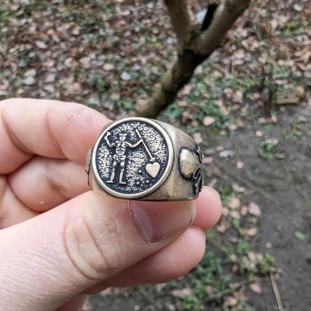 Blackbeard signet bronze ring