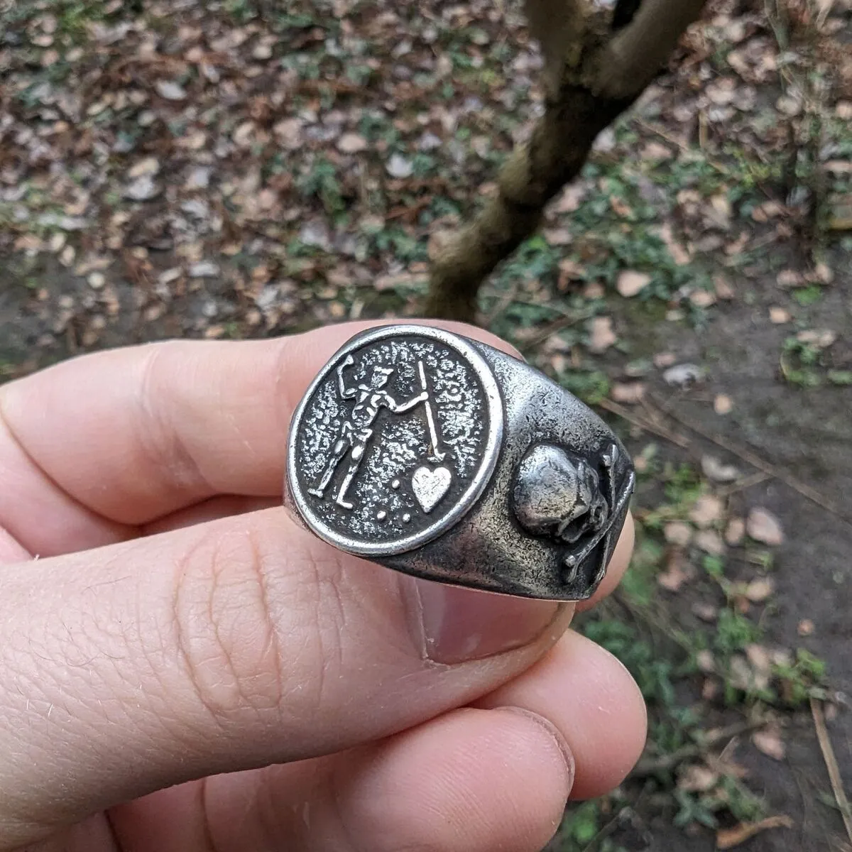 Blackbeard signet bronze ring