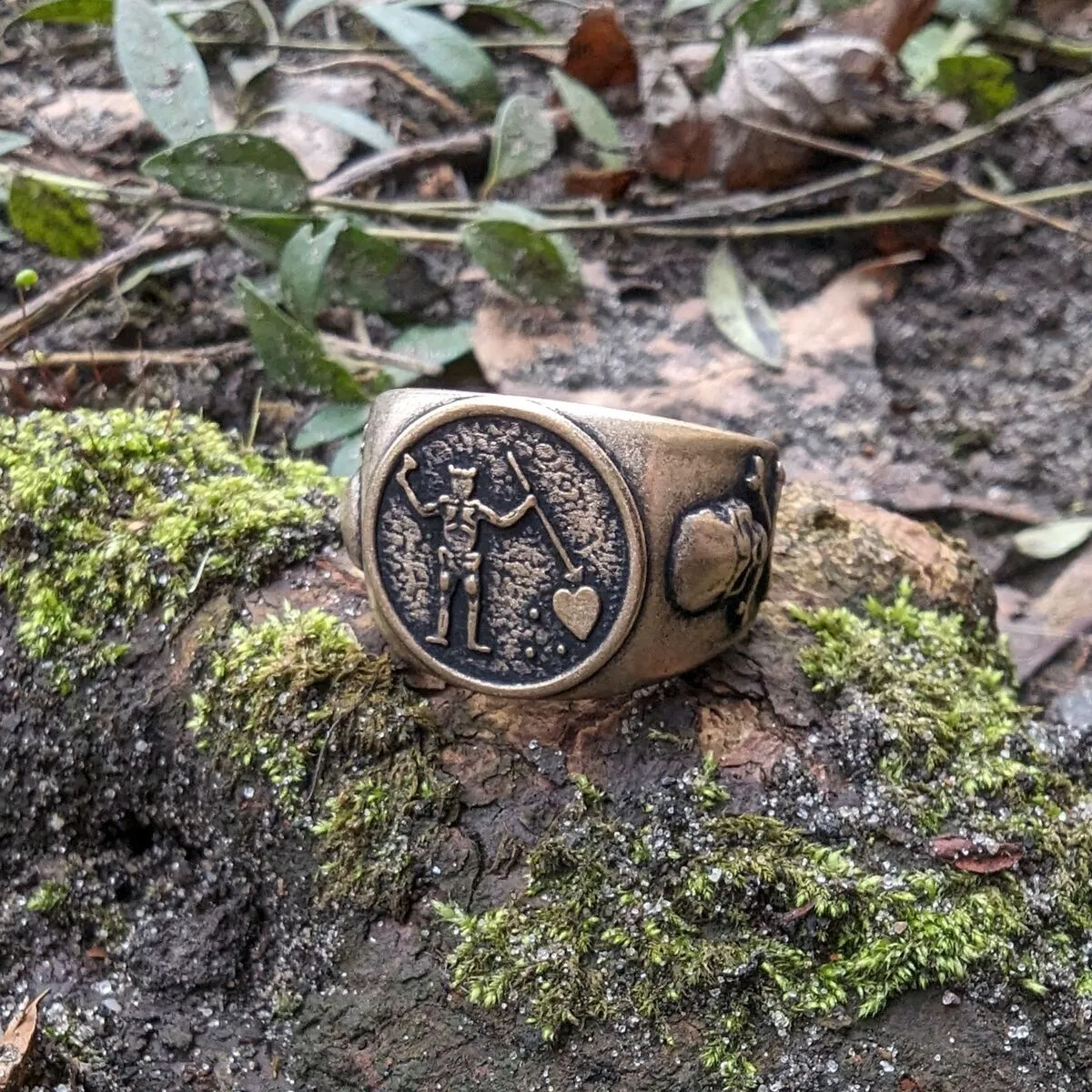 Blackbeard signet bronze ring