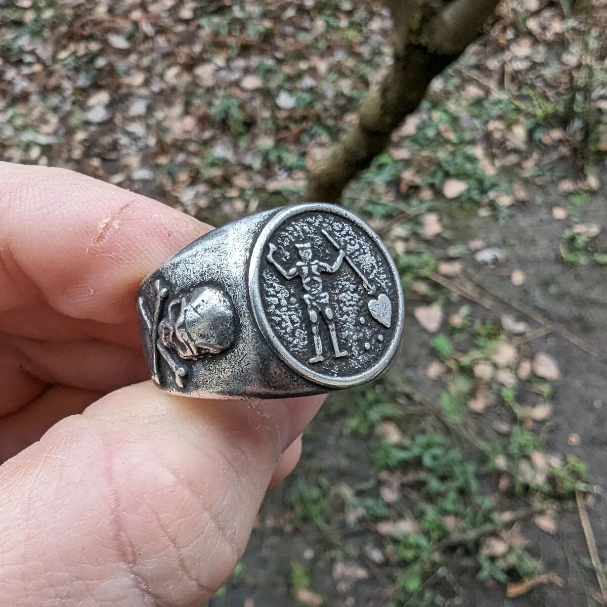 Blackbeard signet bronze ring