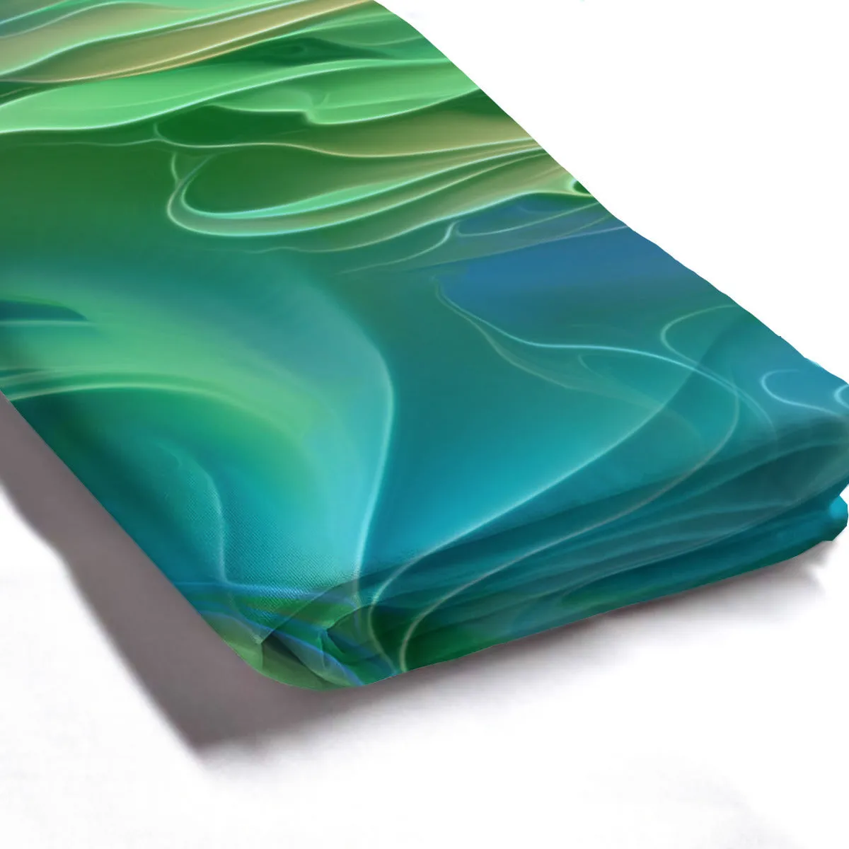 Blue Green Abstract Art Shower Curtain, Water Themed Bathroom Decor - "Under the Sea"