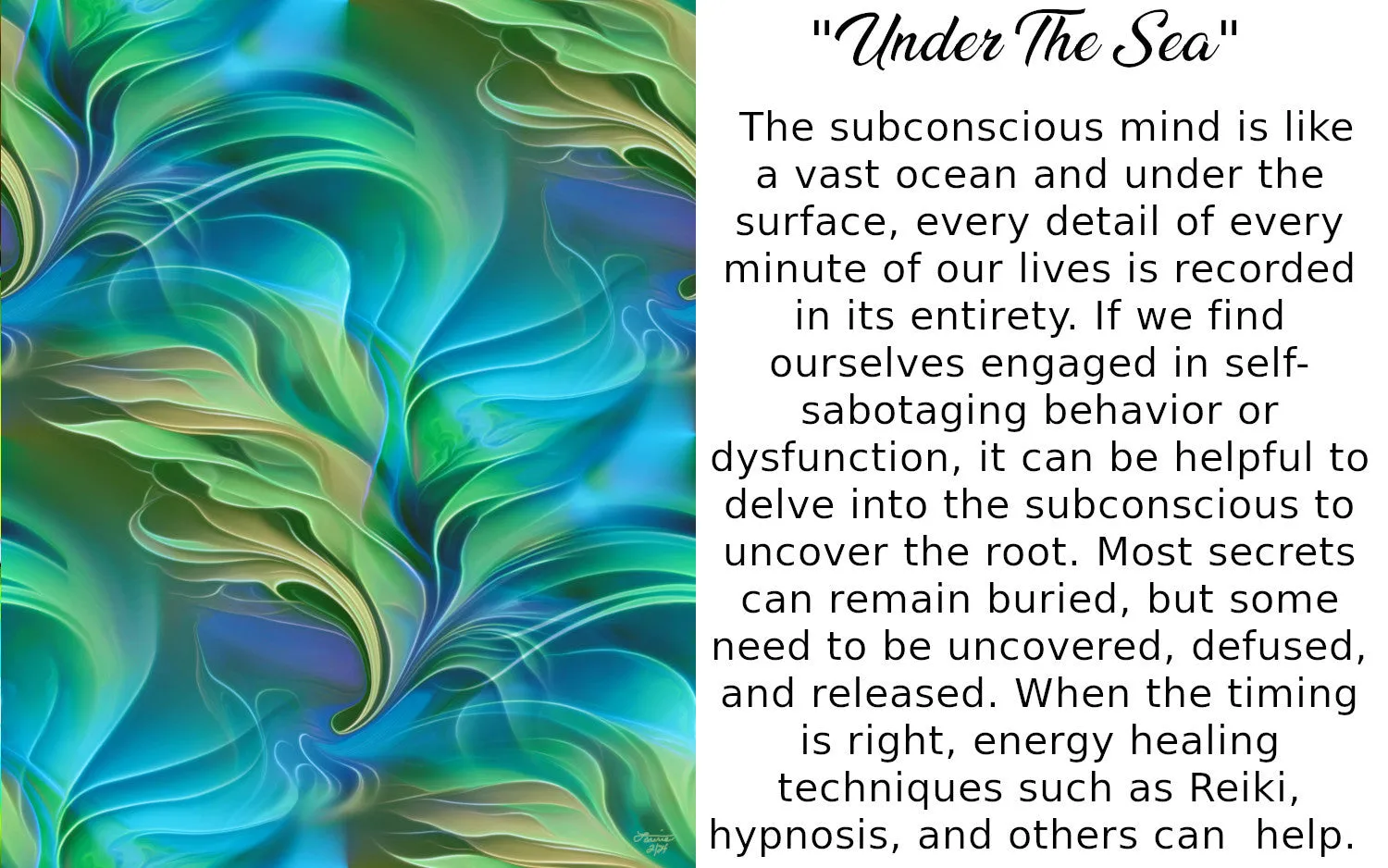 Blue Green Abstract Art Shower Curtain, Water Themed Bathroom Decor - "Under the Sea"