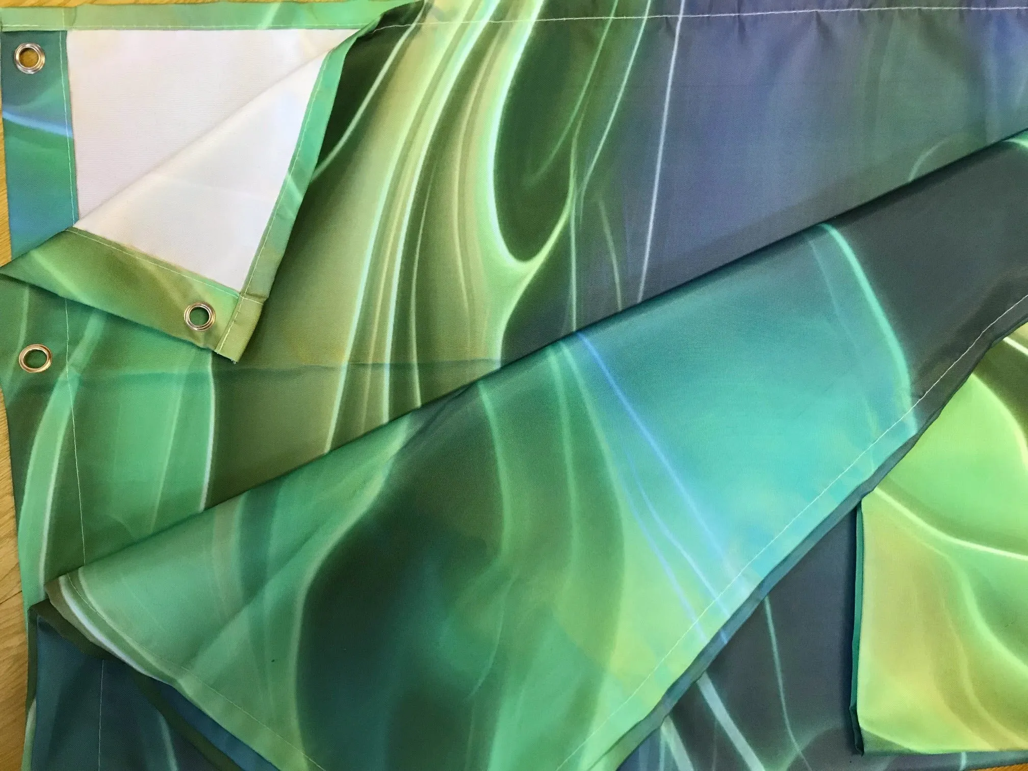 Blue Green Abstract Art Shower Curtain, Water Themed Bathroom Decor - "Under the Sea"