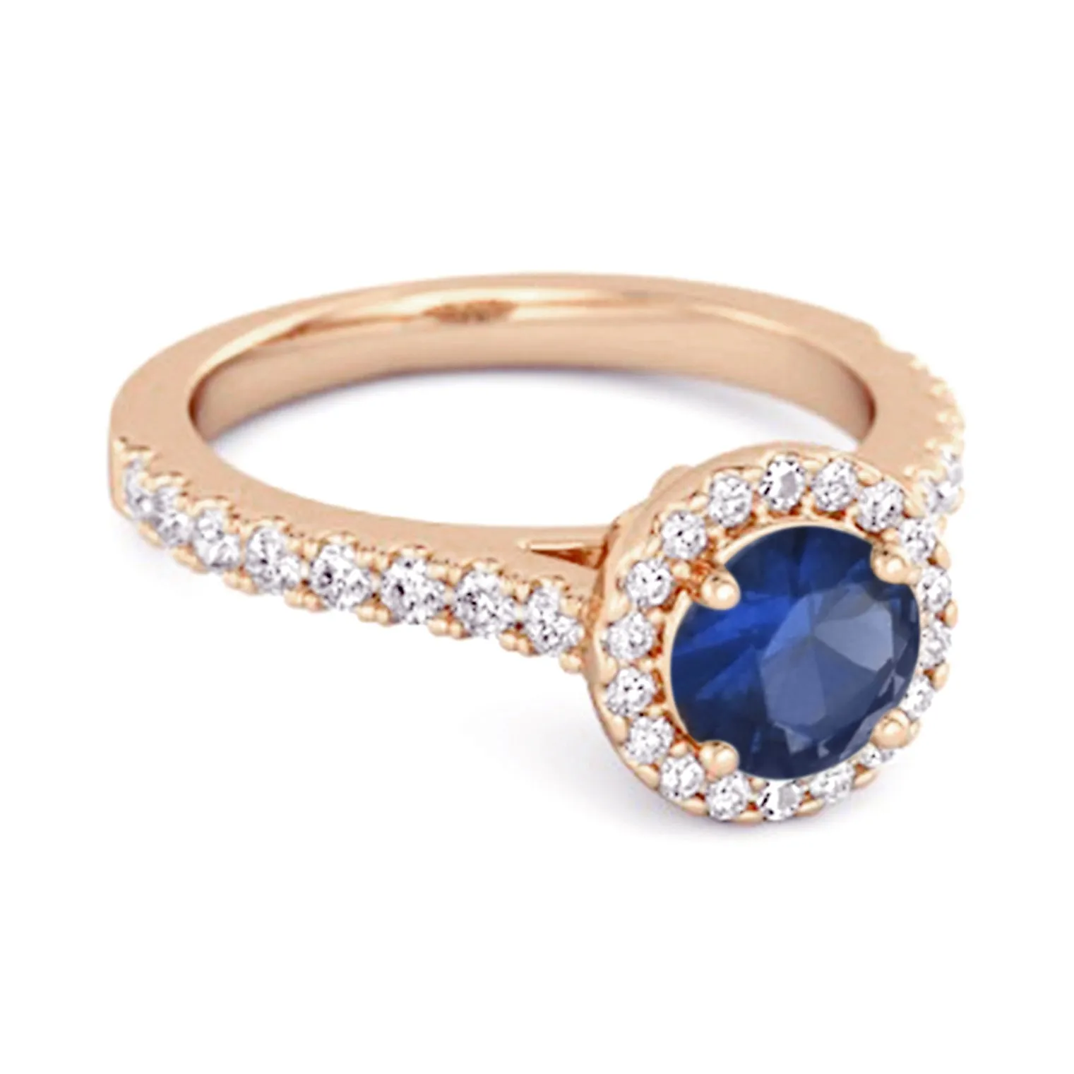 Blue Sapphire Birthstone 925 Sterling Silver Solitaire Accents Ring
