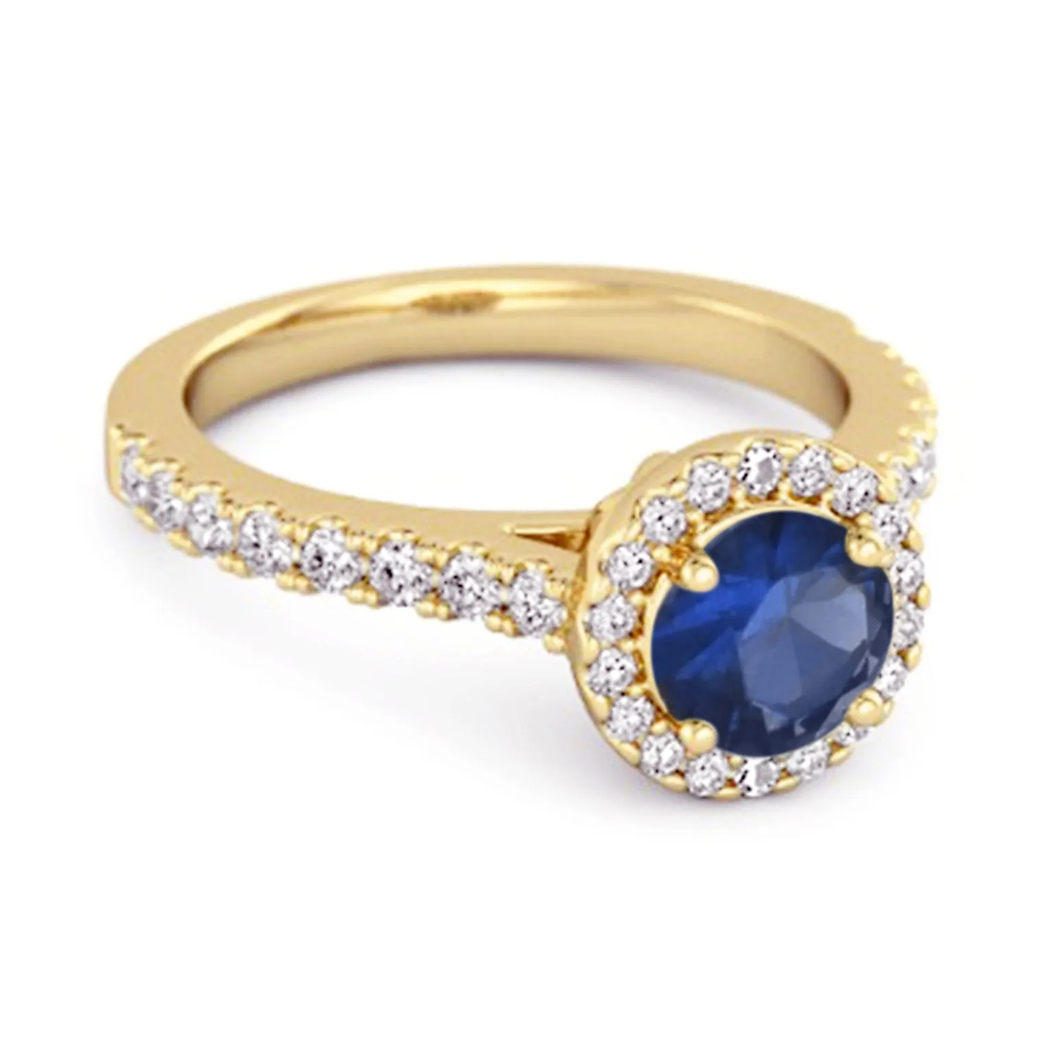 Blue Sapphire Birthstone 925 Sterling Silver Solitaire Accents Ring