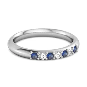 Blue Sapphire Eternity 925 Sterling Silver Stackable Mismatch Ring