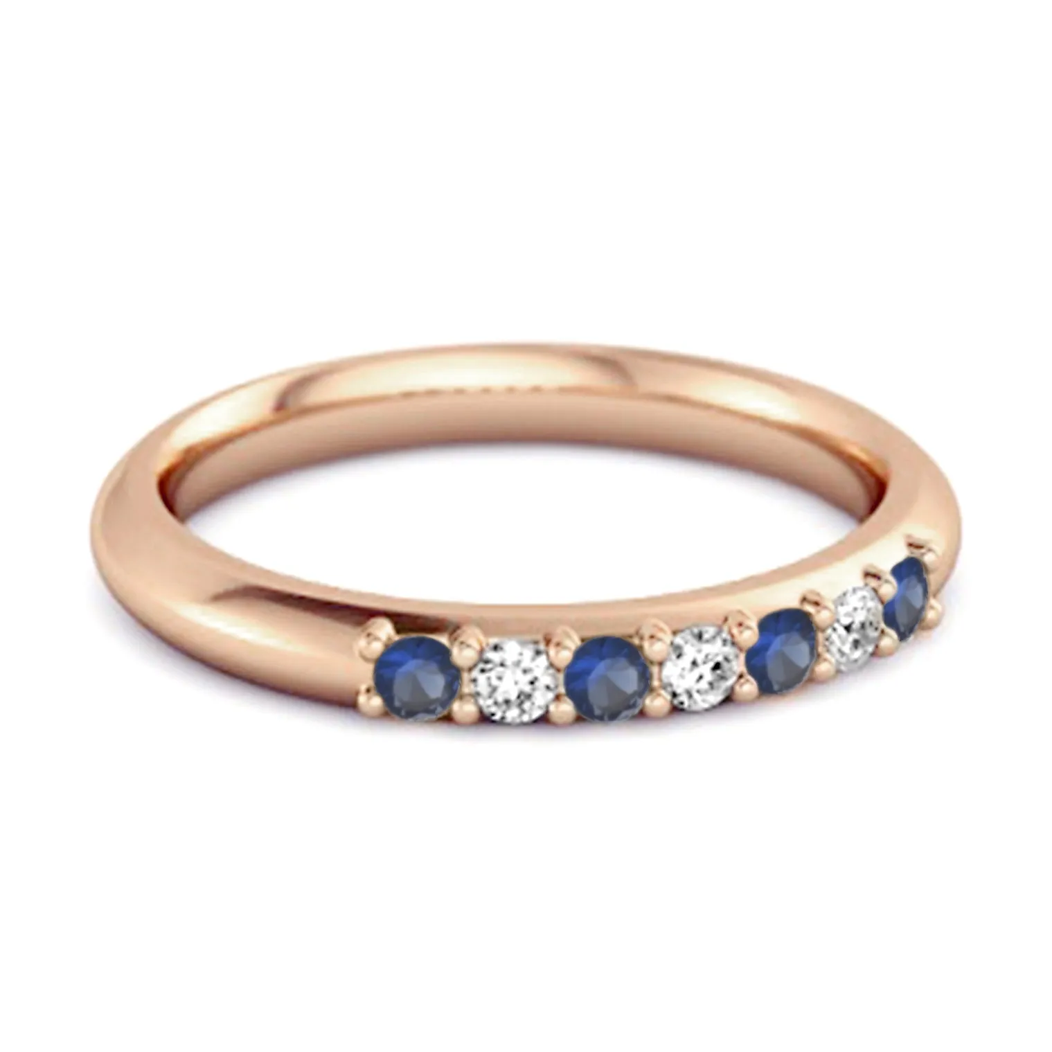 Blue Sapphire Eternity 925 Sterling Silver Stackable Mismatch Ring