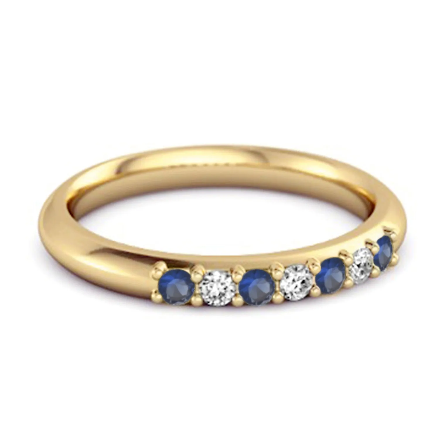 Blue Sapphire Eternity 925 Sterling Silver Stackable Mismatch Ring