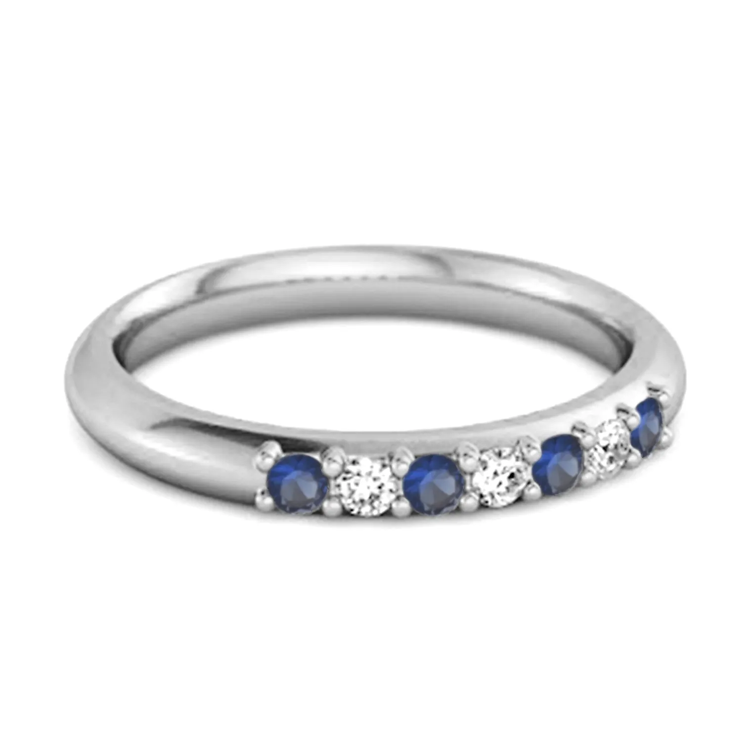 Blue Sapphire Eternity 925 Sterling Silver Stackable Mismatch Ring