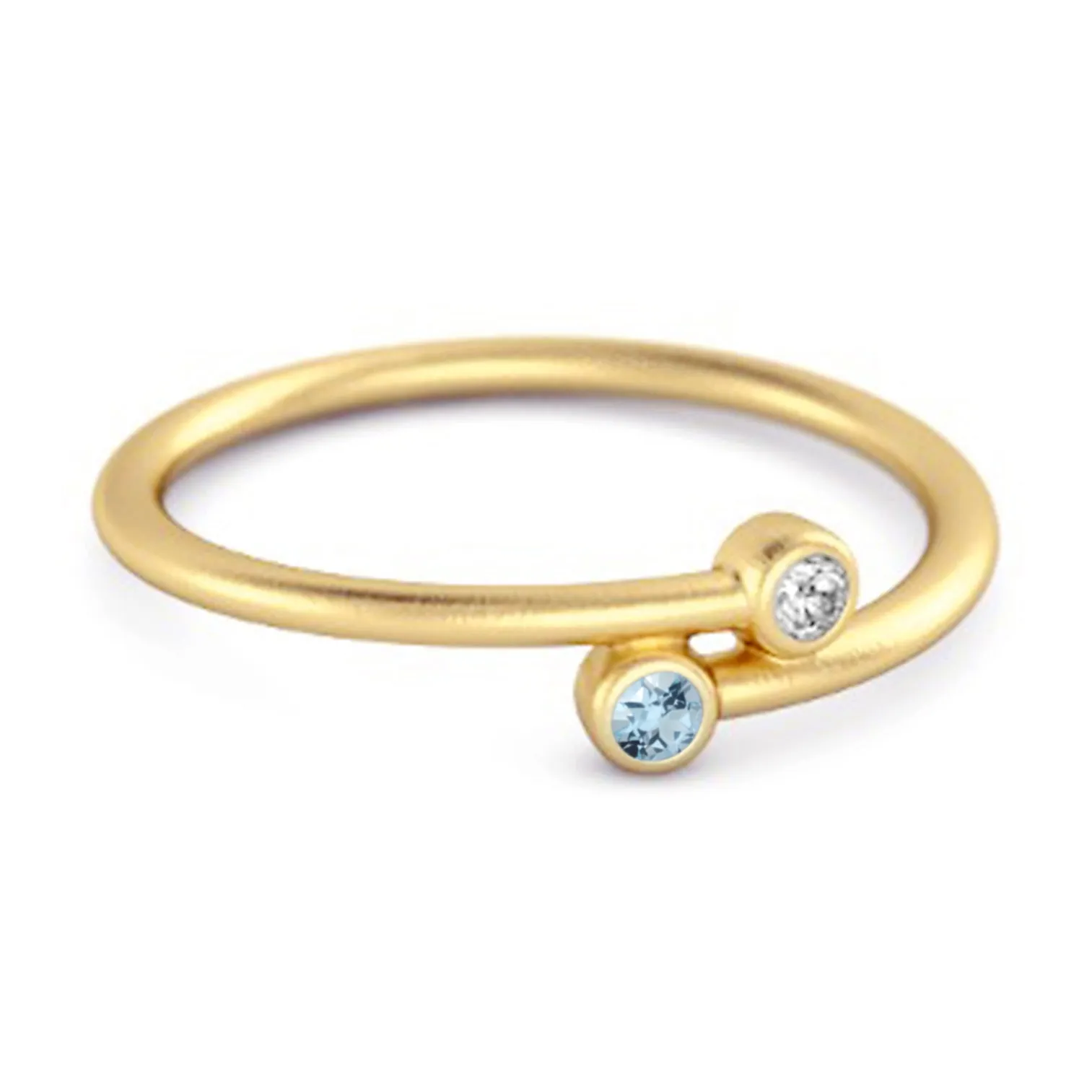 Blue Topaz Birthstone 925 Sterling Silver Personalized Split Ring