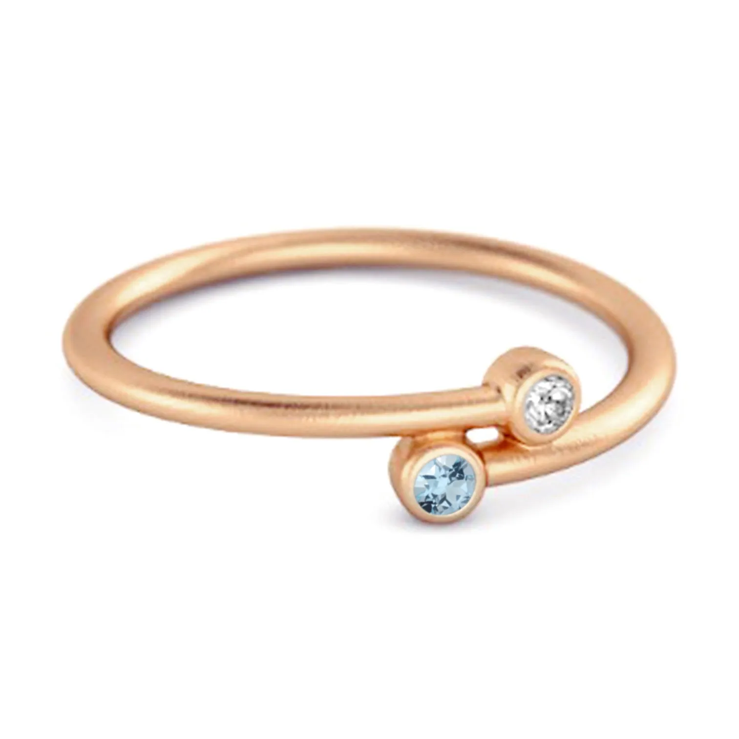Blue Topaz Birthstone 925 Sterling Silver Personalized Split Ring