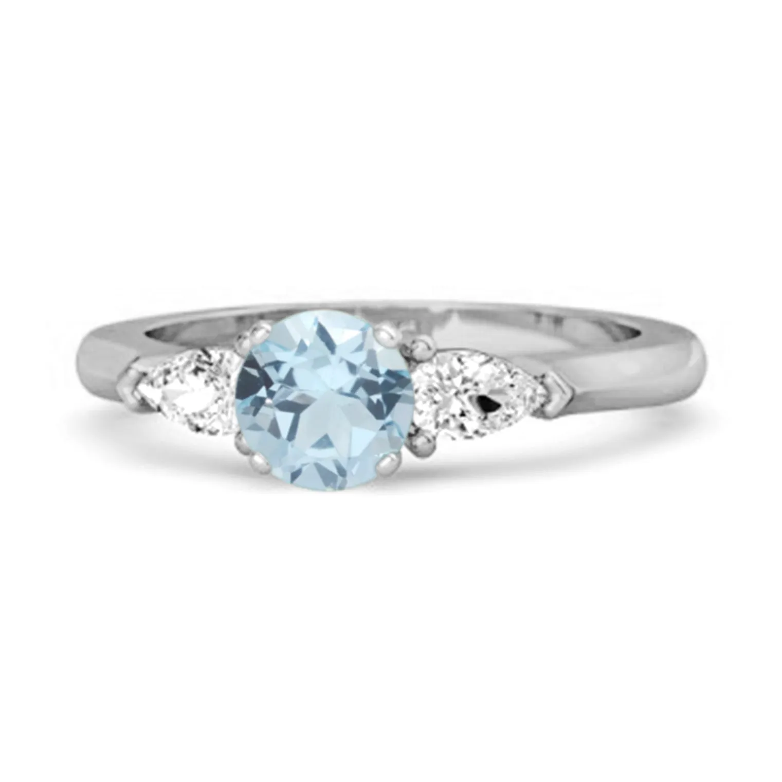 Blue Topaz Simulated Diamond 925 Sterling Silver Women Love Ring