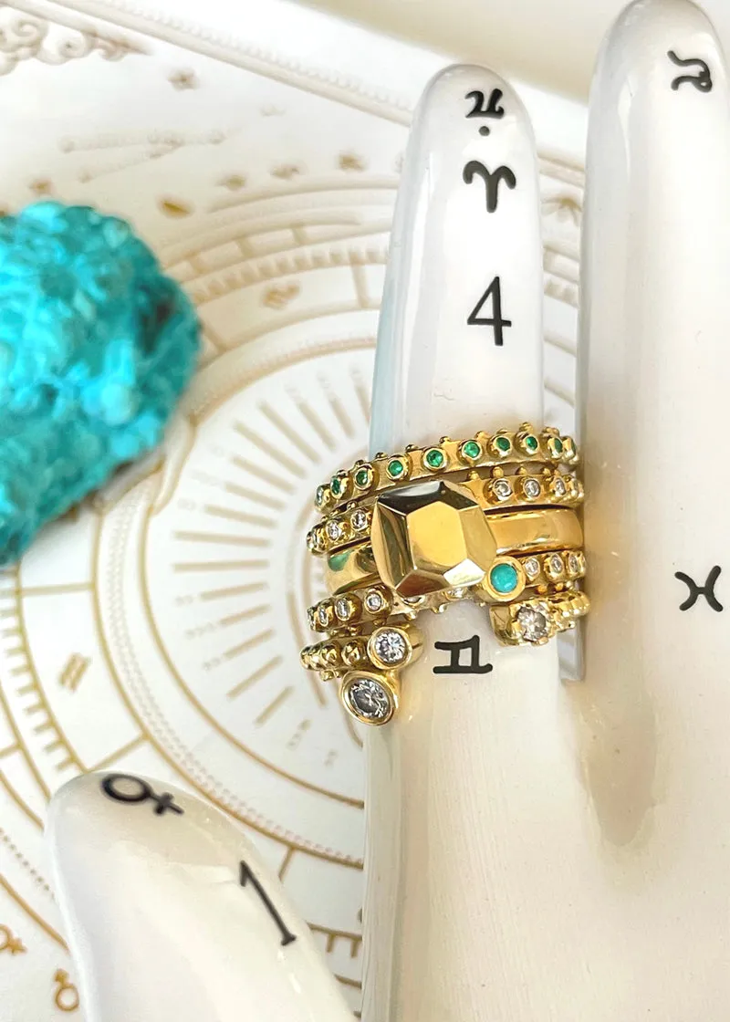 BOHEME ETERNITY EMERALD END STACK RING