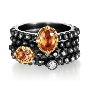 BOHEME ORANGE SAPPHIRE 4-RING STACK