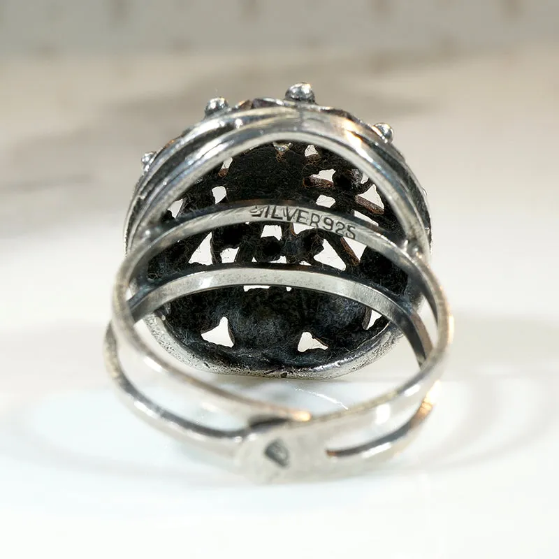 Bohemian Sterling Filigree Bombé Ring