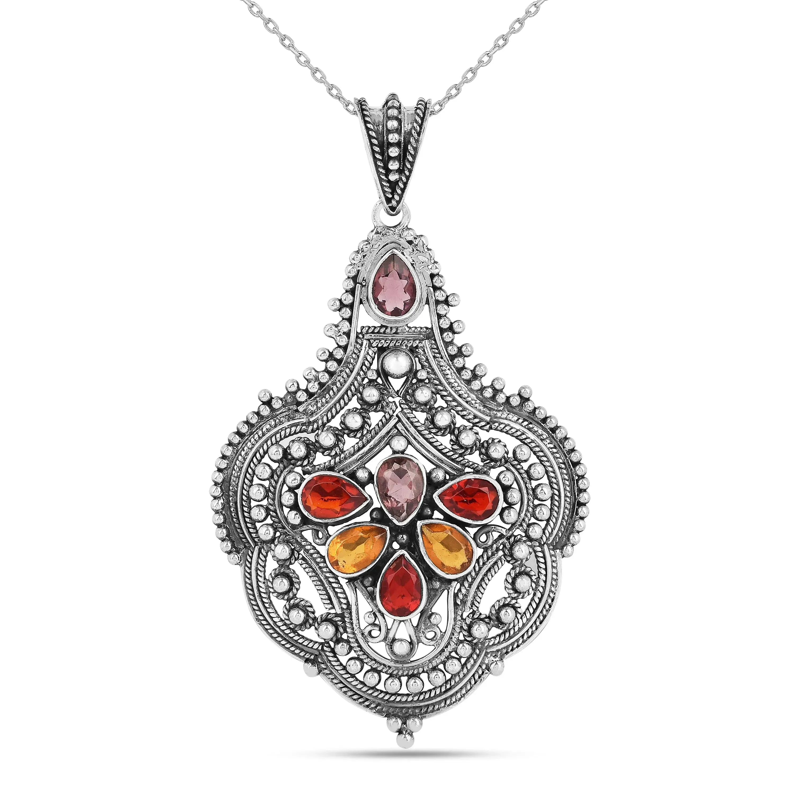 Boho Pendant Oxidised Necklace