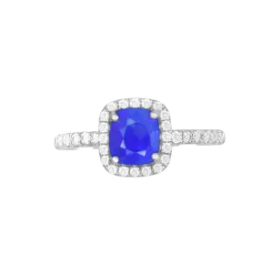 Box Set Pave Halo Engagement Ring