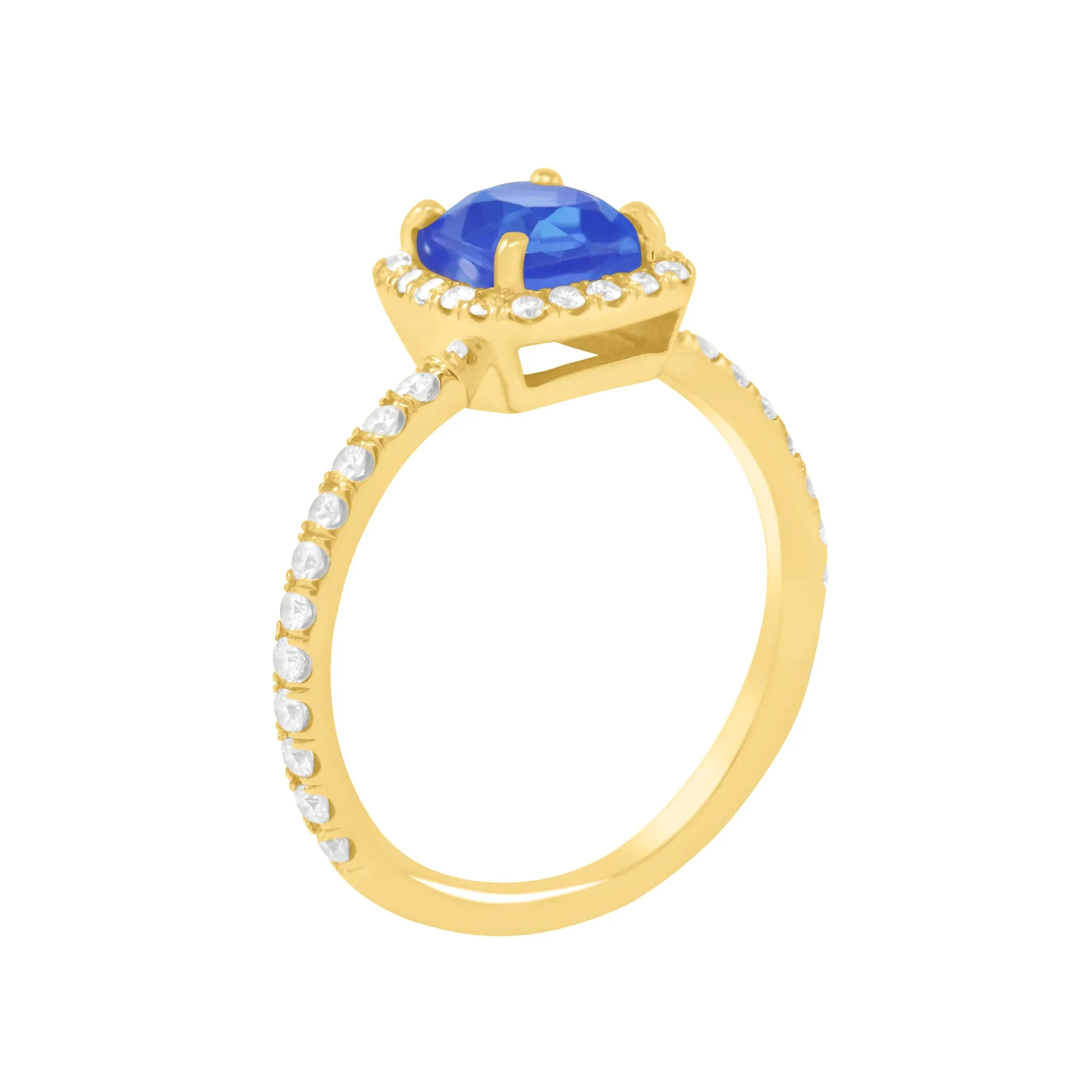 Box Set Pave Halo Engagement Ring