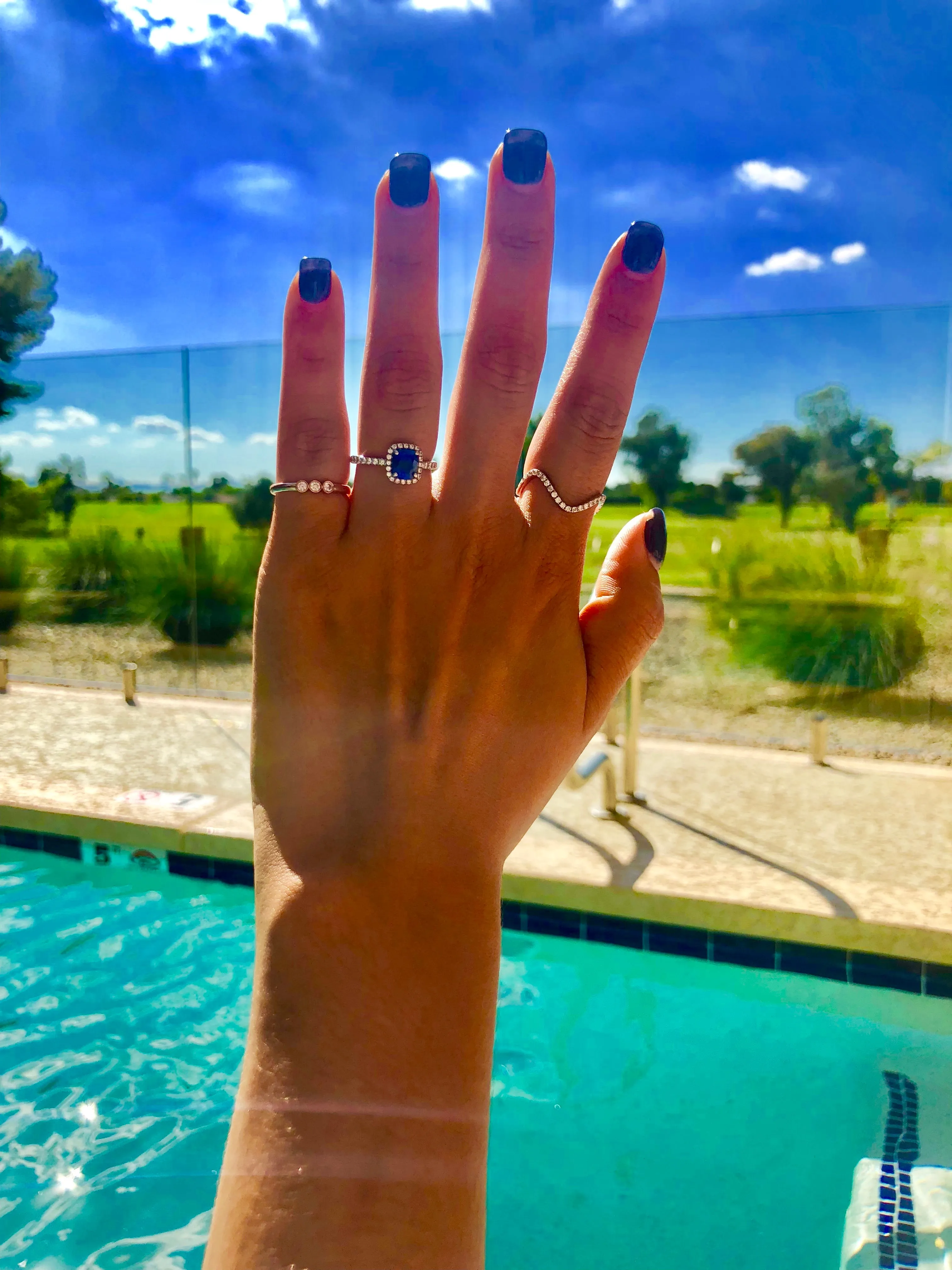 Box Set Pave Halo Engagement Ring