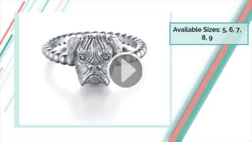 Boxer Breed Jewelry Natural Puppy Face Bead Ring