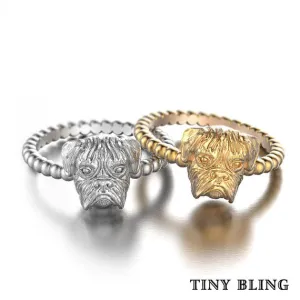 Boxer Breed Jewelry Natural Puppy Face Bead Ring