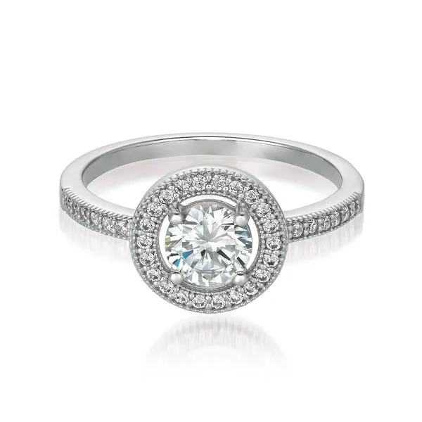 BRILLIANT HALO RING FINISHED IN PURE PLATINUM