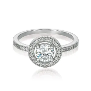 BRILLIANT HALO RING FINISHED IN PURE PLATINUM