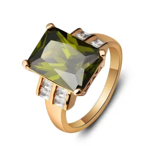 Broadside Square 14mm Gold Color Rings Fashion Jewelry Gift for Women