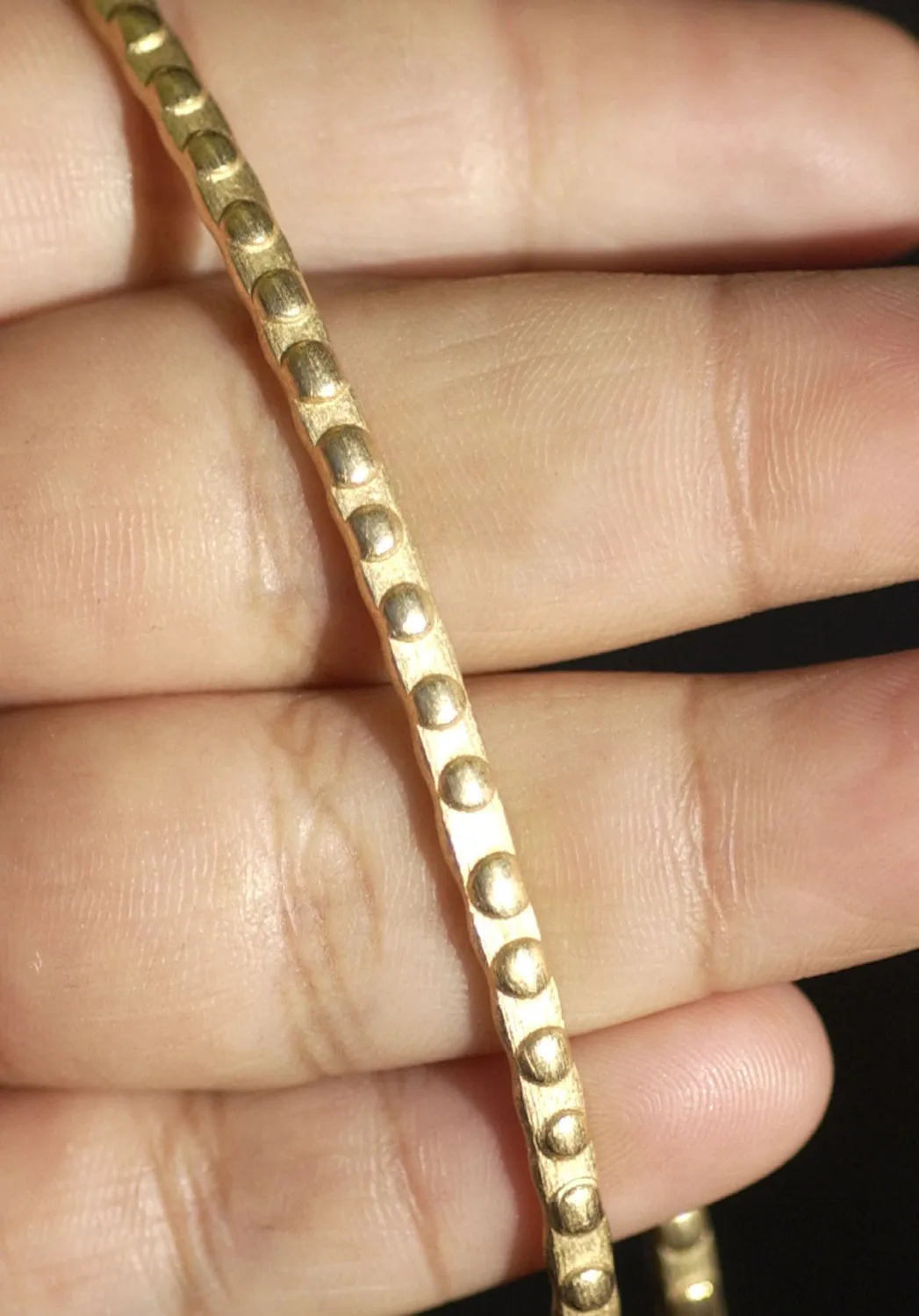 Bronze Ring Stock Shank 3.5mm Dots Textured Metal Wire - Rings Bracelets Pendants Metalwork