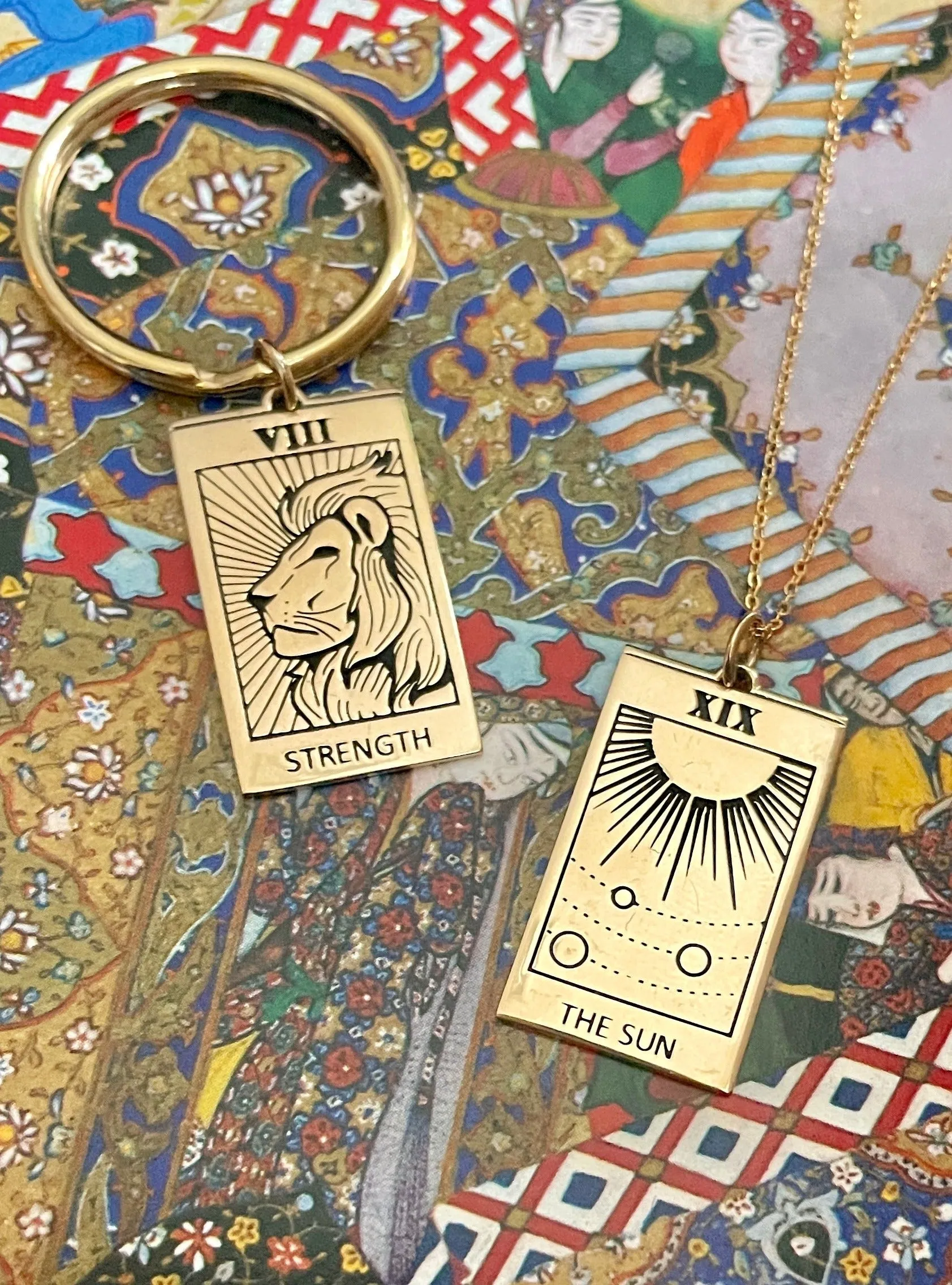 Bronze Tarot Card Necklace