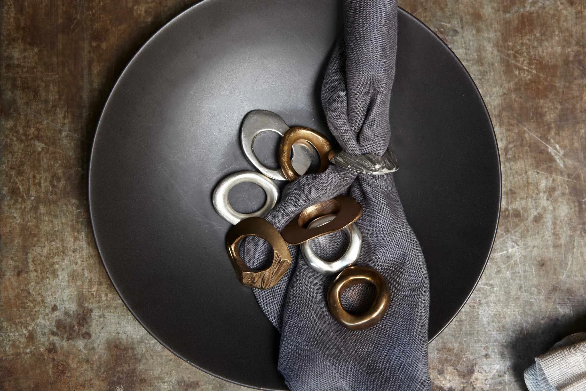 Buco Napkin Rings, Bronze- Set of 4