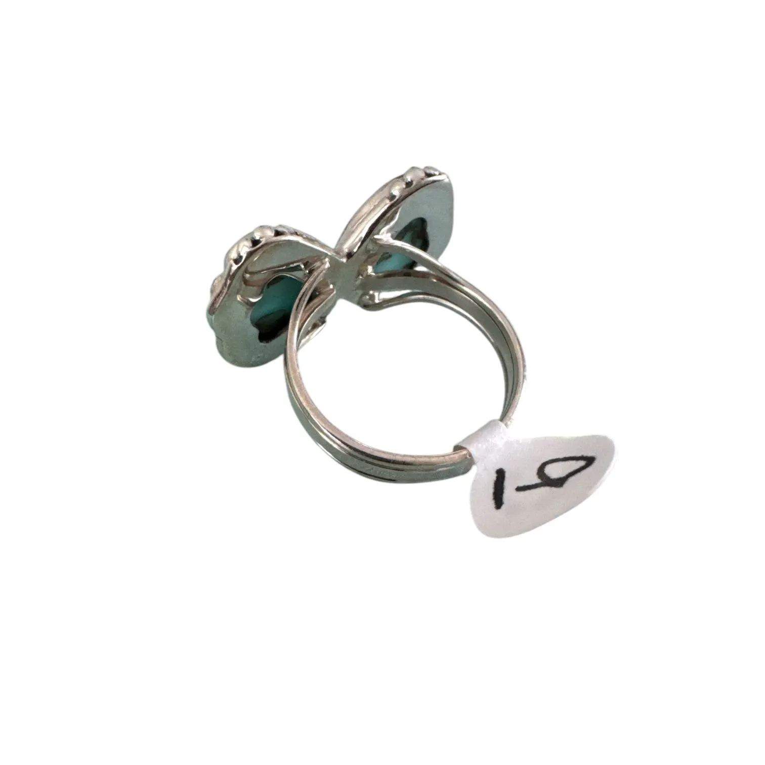 Butterfly Carved Tibetan Turquoise Solid 925 Sterling Silver Ring 9