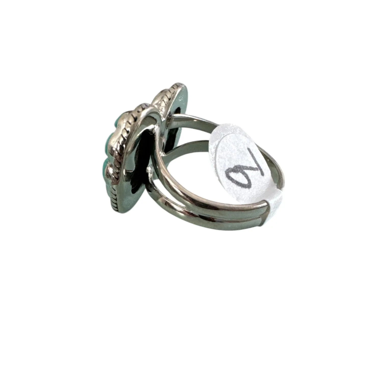 Butterfly Carved Tibetan Turquoise Solid 925 Sterling Silver Ring 9