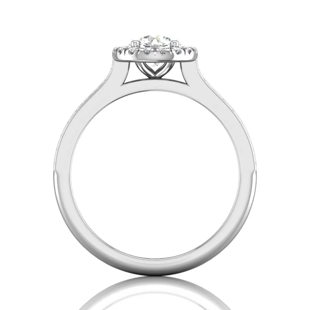 Channel Halo Engagement Ring