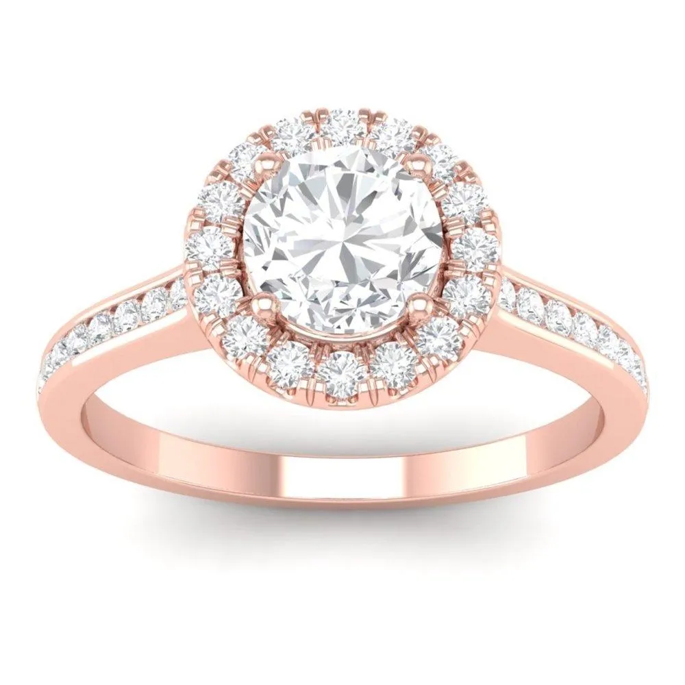 Channel Halo Engagement Ring