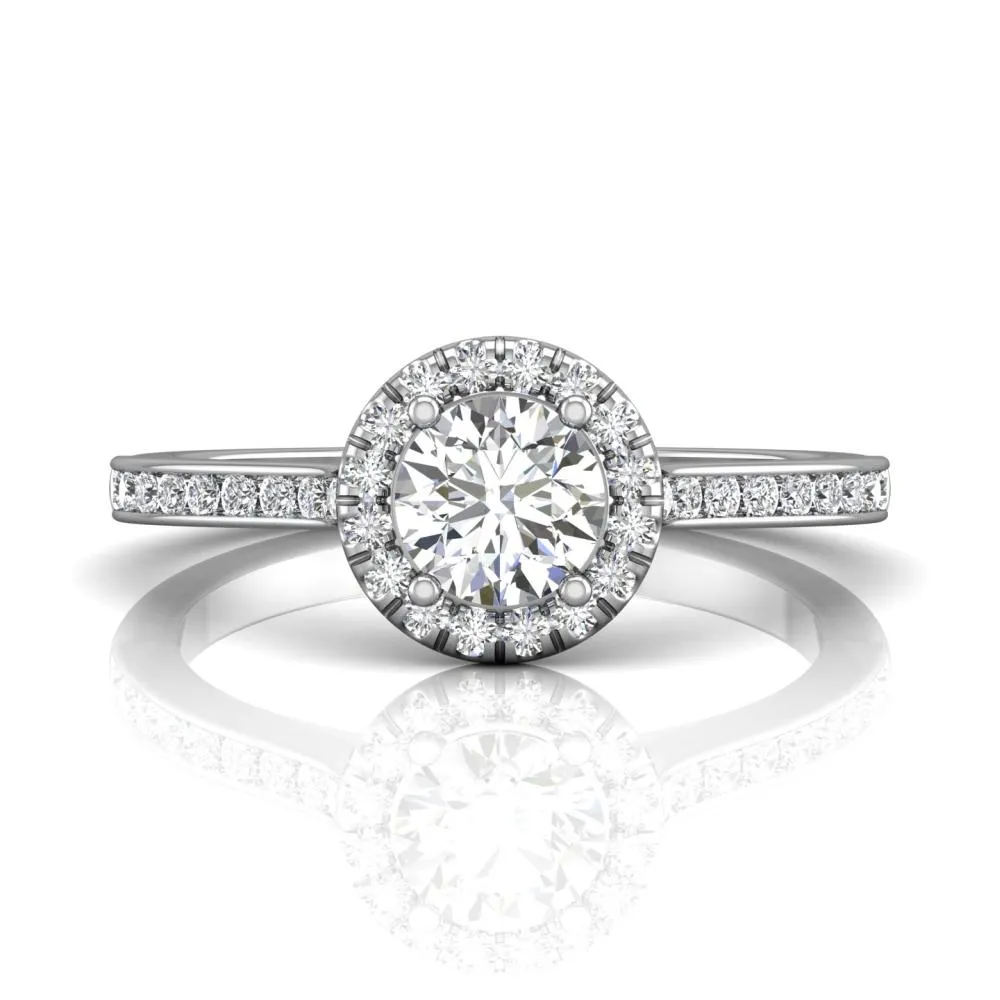 Channel Halo Engagement Ring