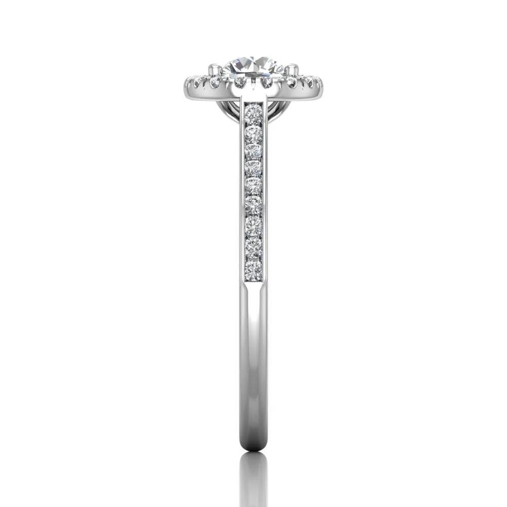 Channel Halo Engagement Ring