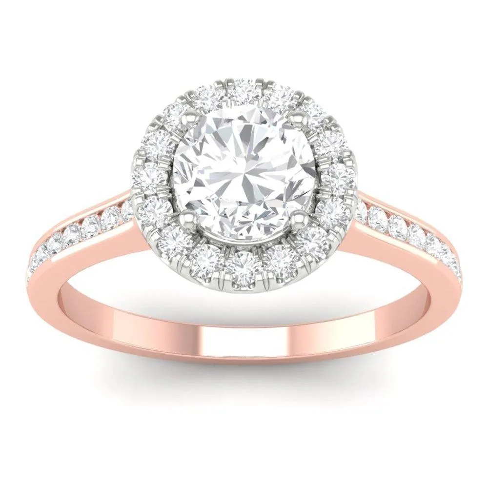 Channel Halo Engagement Ring
