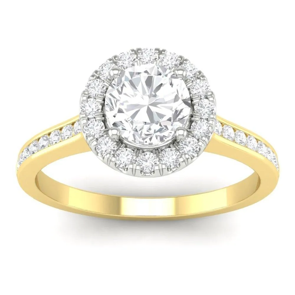 Channel Halo Engagement Ring