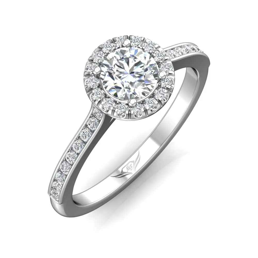 Channel Halo Engagement Ring