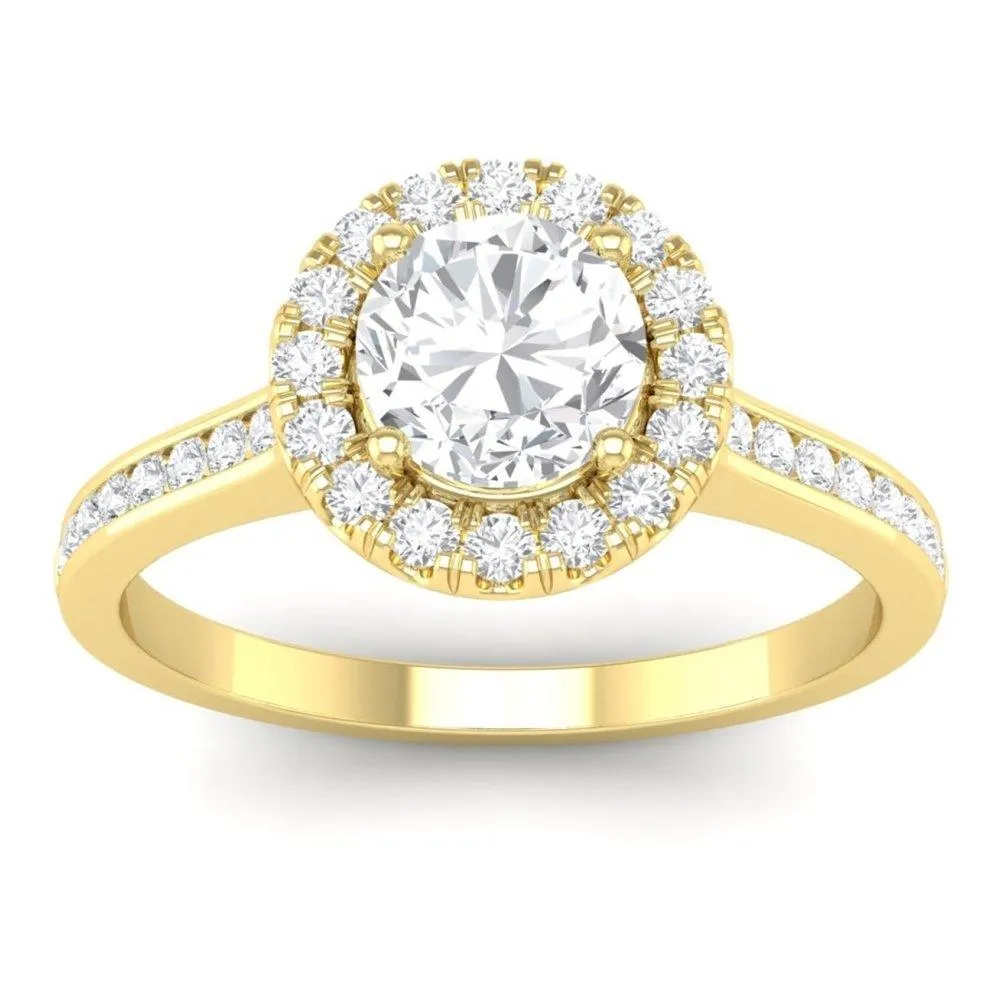Channel Halo Engagement Ring