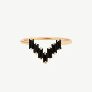 Chevron Ring in Black Onyx