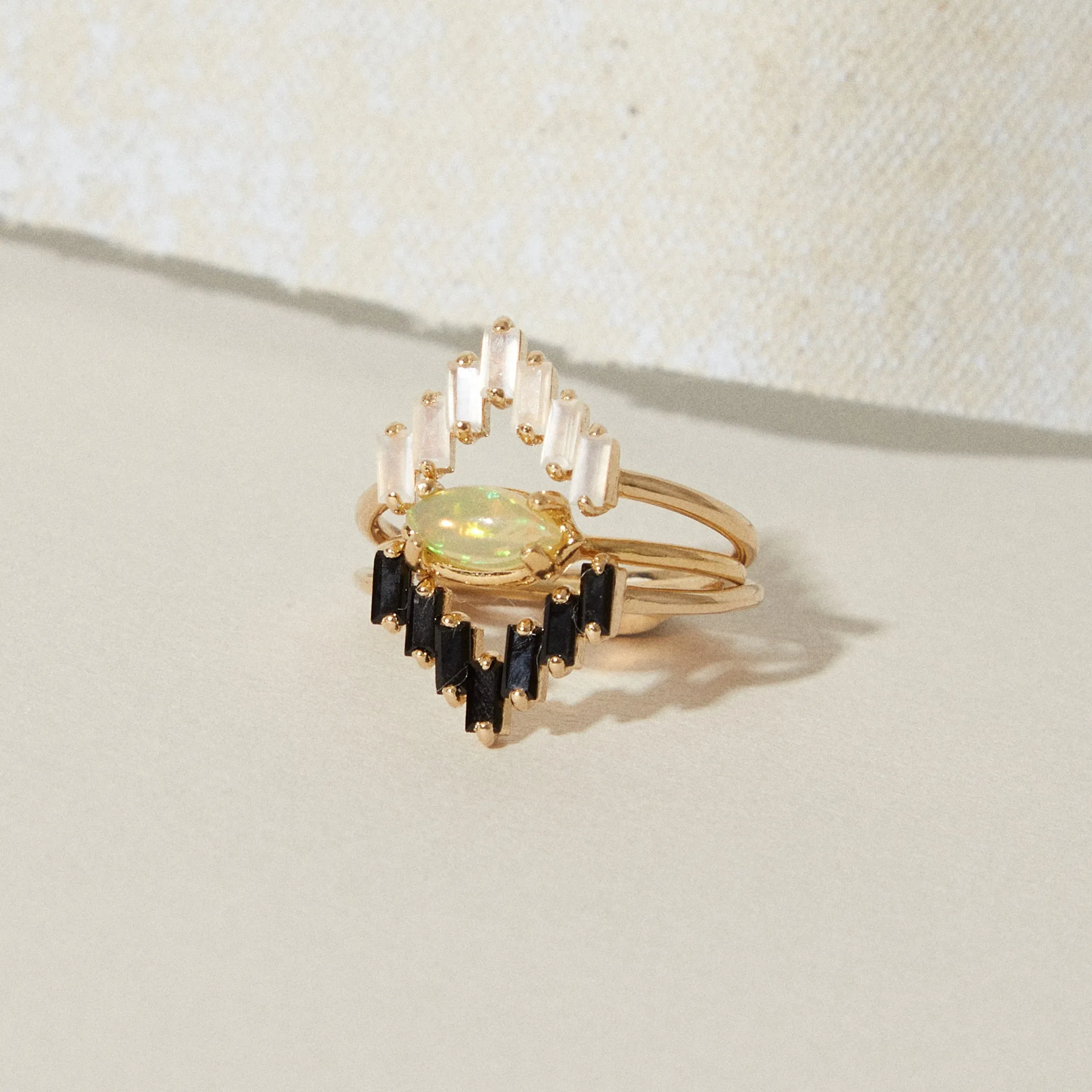 Chevron Ring in Black Onyx